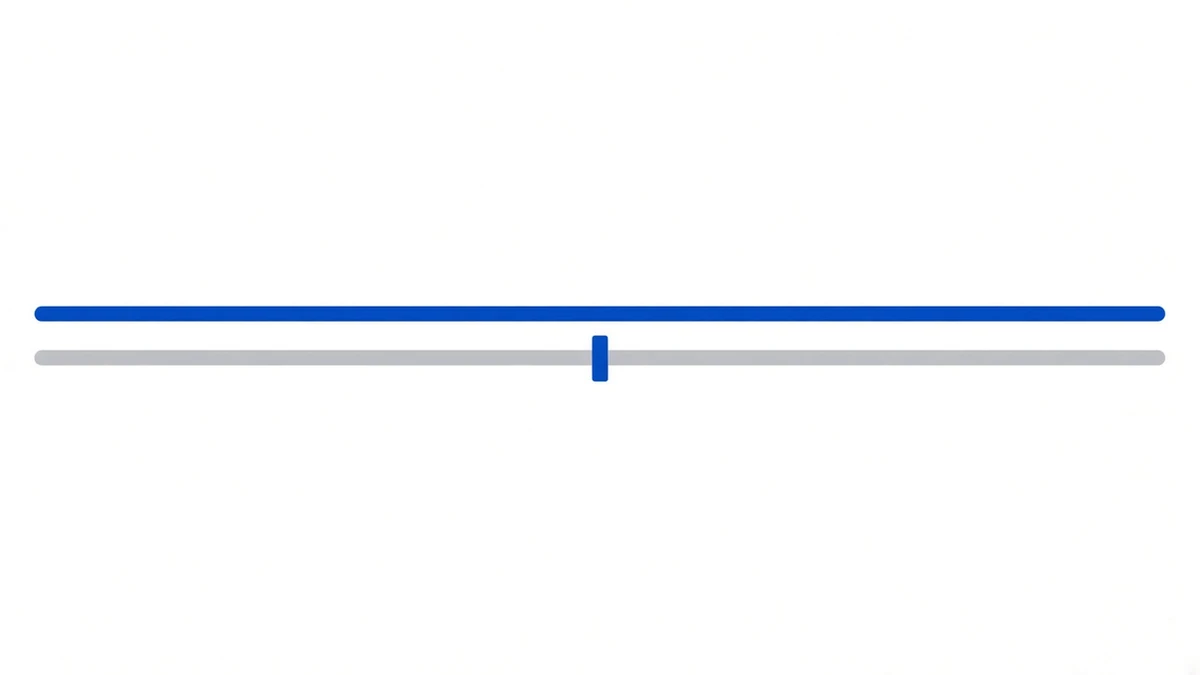 Diagram: two parallel horizontal lines running rightward, the lower one stopping abruptly mid-image at a vertical stop marker while the upper one continues alone to the edge